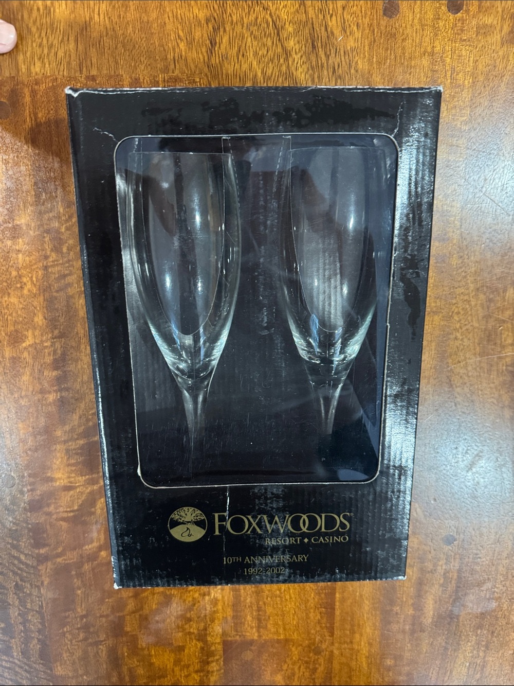 NIB Y2K Foxwoods Resort & Casino Champagne Flutes 10th Anniversary (Set of 2)